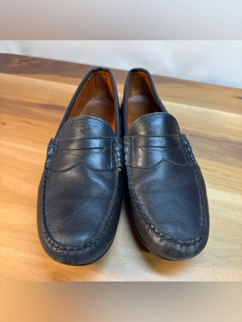 Allen Edmonds Siesta Key Men Sz 10 D Shoe Driving Penny Loafer Black Leather - Picture 2 of 13